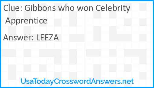 Gibbons who won Celebrity Apprentice Answer