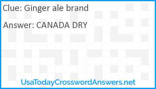 Ginger ale brand Answer