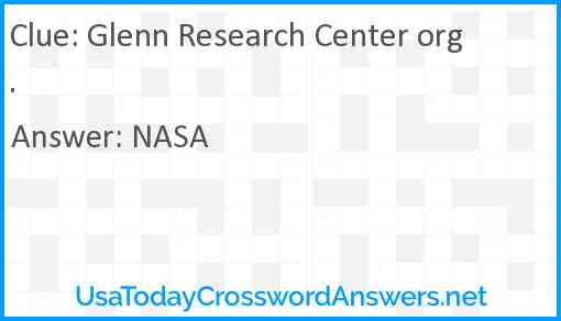 Glenn Research Center org. Answer