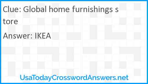 Global home furnishings store Answer