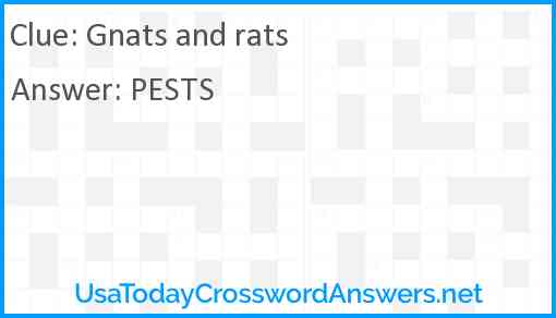Gnats and rats Answer