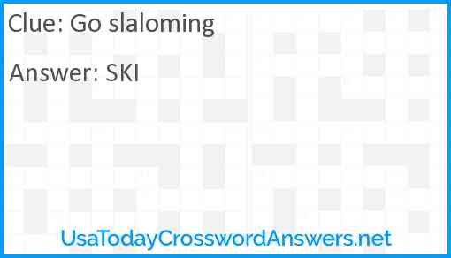 Go slaloming Answer