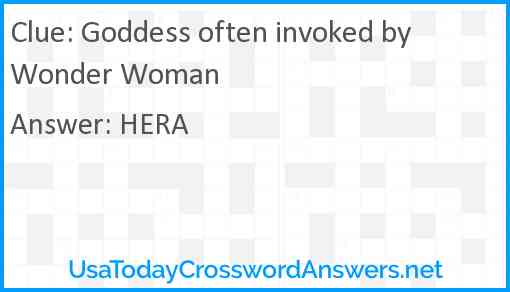 Goddess often invoked by Wonder Woman Answer