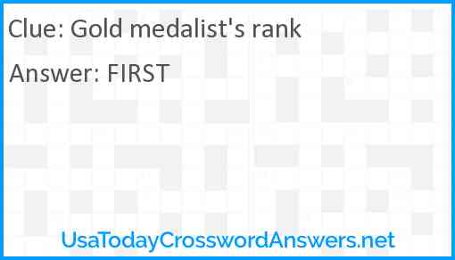 Gold medalist's rank Answer