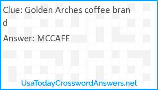 Golden Arches coffee brand Answer