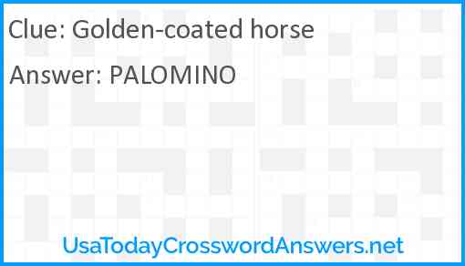 Golden-coated horse Answer