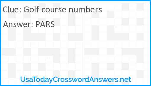 Golf course numbers Answer