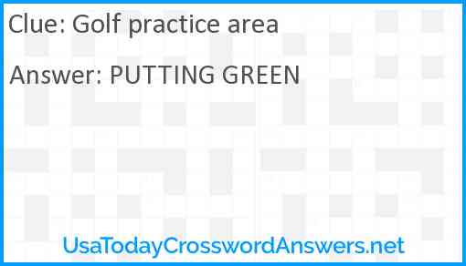Golf practice area Answer