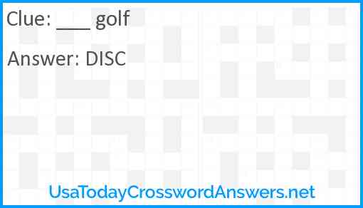 ___ golf Answer