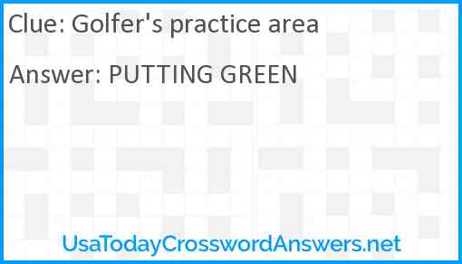 Golfer's practice area Answer