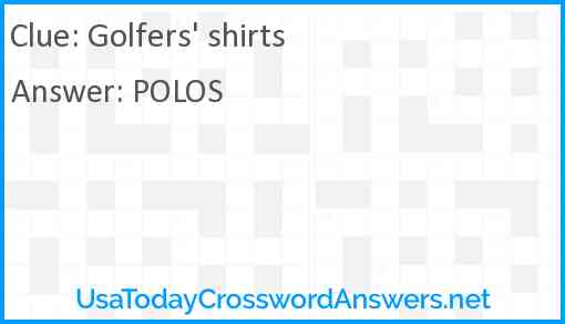 Golfers' shirts Answer