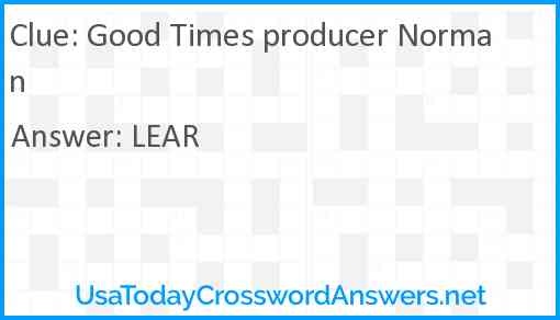 Good Times producer Norman Answer