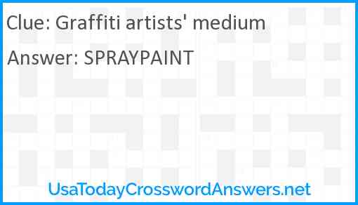 Graffiti artists' medium Answer