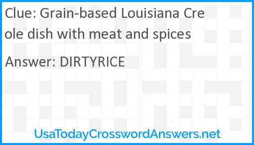 Grain-based Louisiana Creole dish with meat and spices Answer