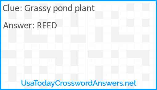 Grassy pond plant Answer