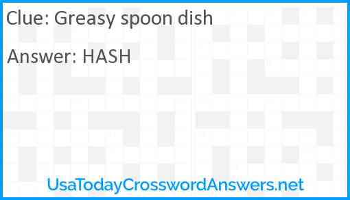 Greasy spoon dish Answer