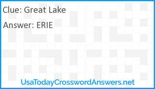Great Lake Answer