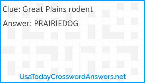 Great Plains rodent Answer