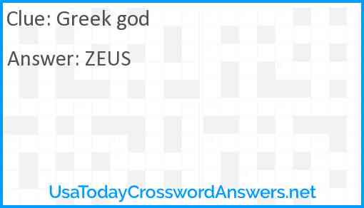 Greek god Answer
