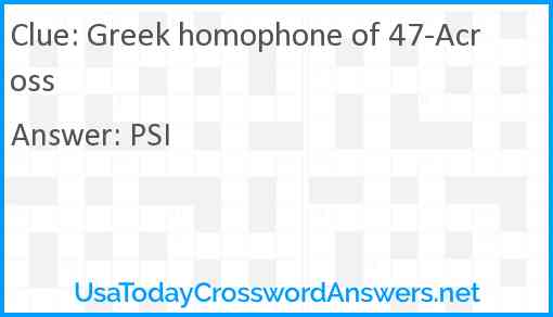 Greek homophone of 47-Across Answer