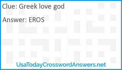 Greek love god Answer