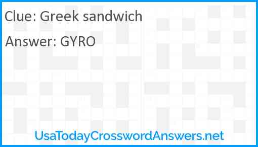 Greek sandwich Answer