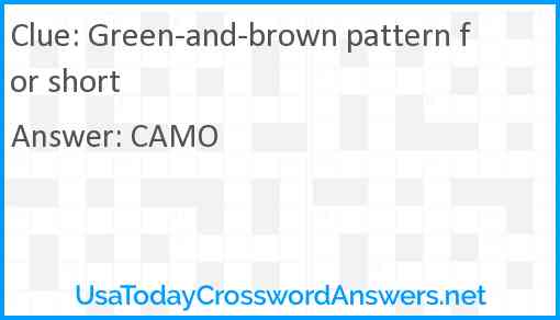 Green-and-brown pattern for short Answer