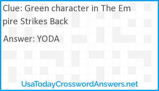 Green character in The Empire Strikes Back Answer