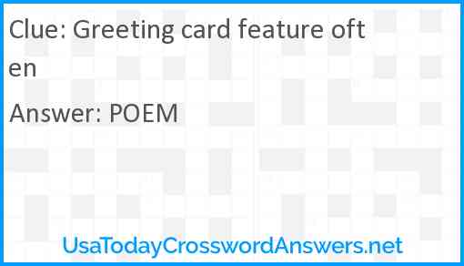 Greeting card feature often Answer