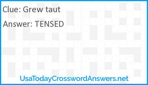 Grew taut Answer
