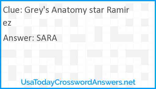 Grey's Anatomy star Ramirez Answer