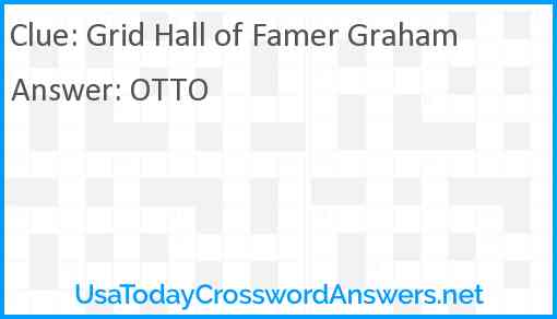Grid Hall of Famer Graham Answer