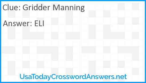 Gridder Manning Answer