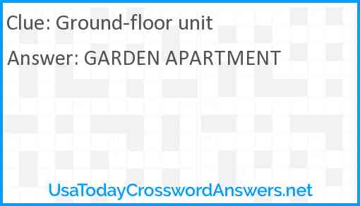 Ground-floor unit Answer