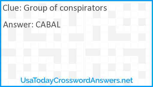 Group of conspirators Answer