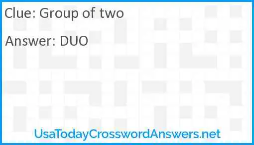 Group of two Answer