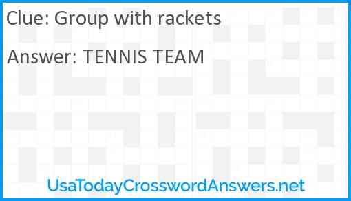Group with rackets Answer