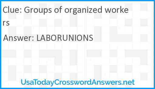 Groups of organized workers Answer