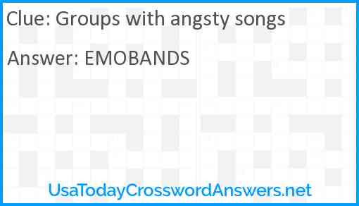 Groups with angsty songs Answer