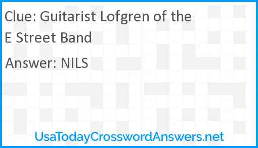 Guitarist Lofgren of the E Street Band Answer
