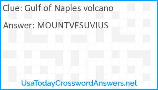 Gulf of Naples volcano Answer