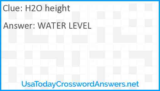 H2O height Answer