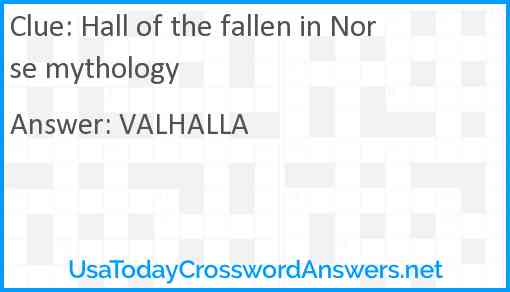 Hall of the fallen in Norse mythology Answer
