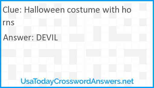 Halloween costume with horns Answer