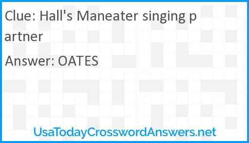 Hall's Maneater singing partner Answer
