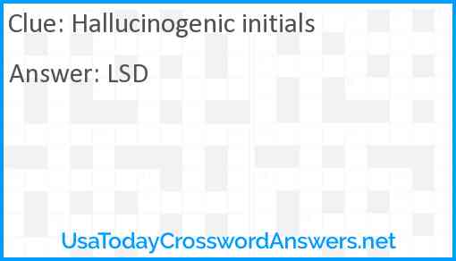 Hallucinogenic initials Answer