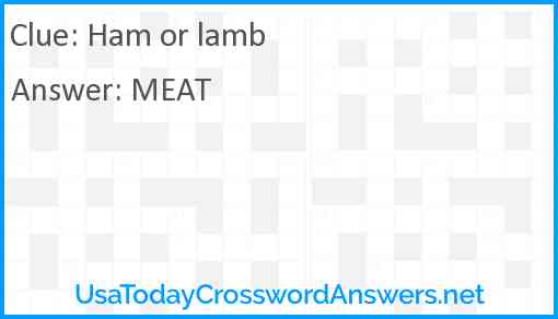 Ham or lamb Answer