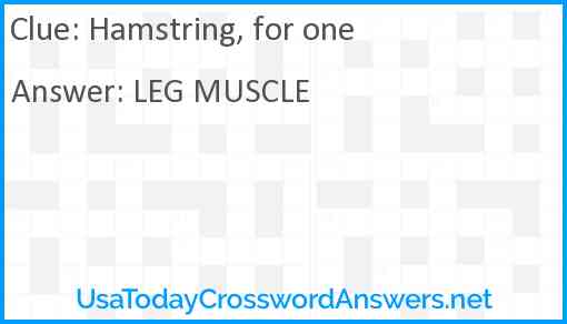 Hamstring, for one Answer