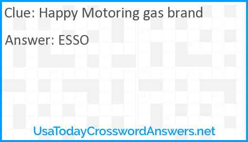 Happy Motoring gas brand Answer