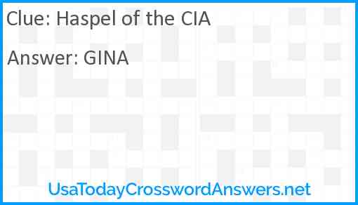 Haspel of the CIA Answer